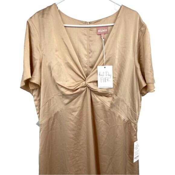 NWT Show Me Your MuMu Roman Twist Gown Champagne Luxe XXL - Picture 3 of 9